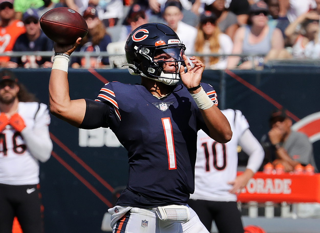 Chicago Bears quarterback Justin Fields in 2021.