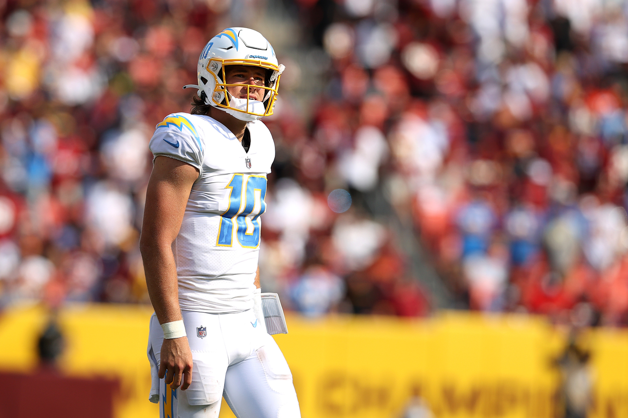 Los Angeles Chargers quarterback Justin Herbert in 2021.