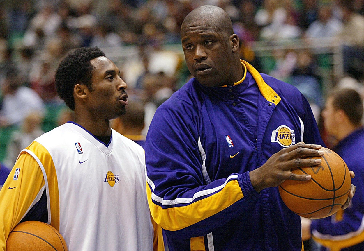 Kobe Bryant and Shaquille O'Neal during their Lakers days in 2002.