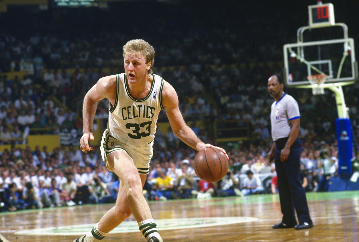 Boston Celtics and NBA legend Larry Bird during the 1987 NBA Finals.