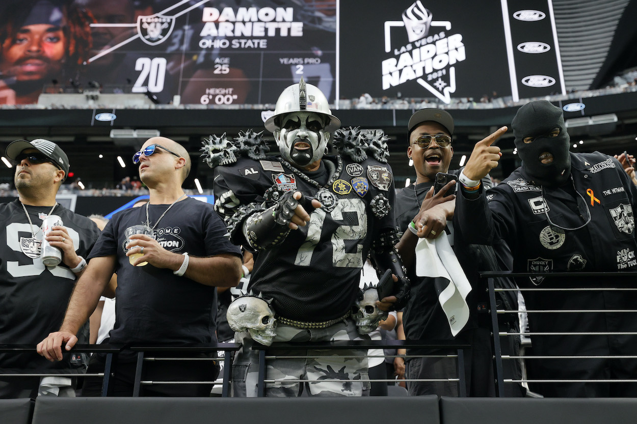 Las Vegas Raiders fans before game against Baltimore Ravens