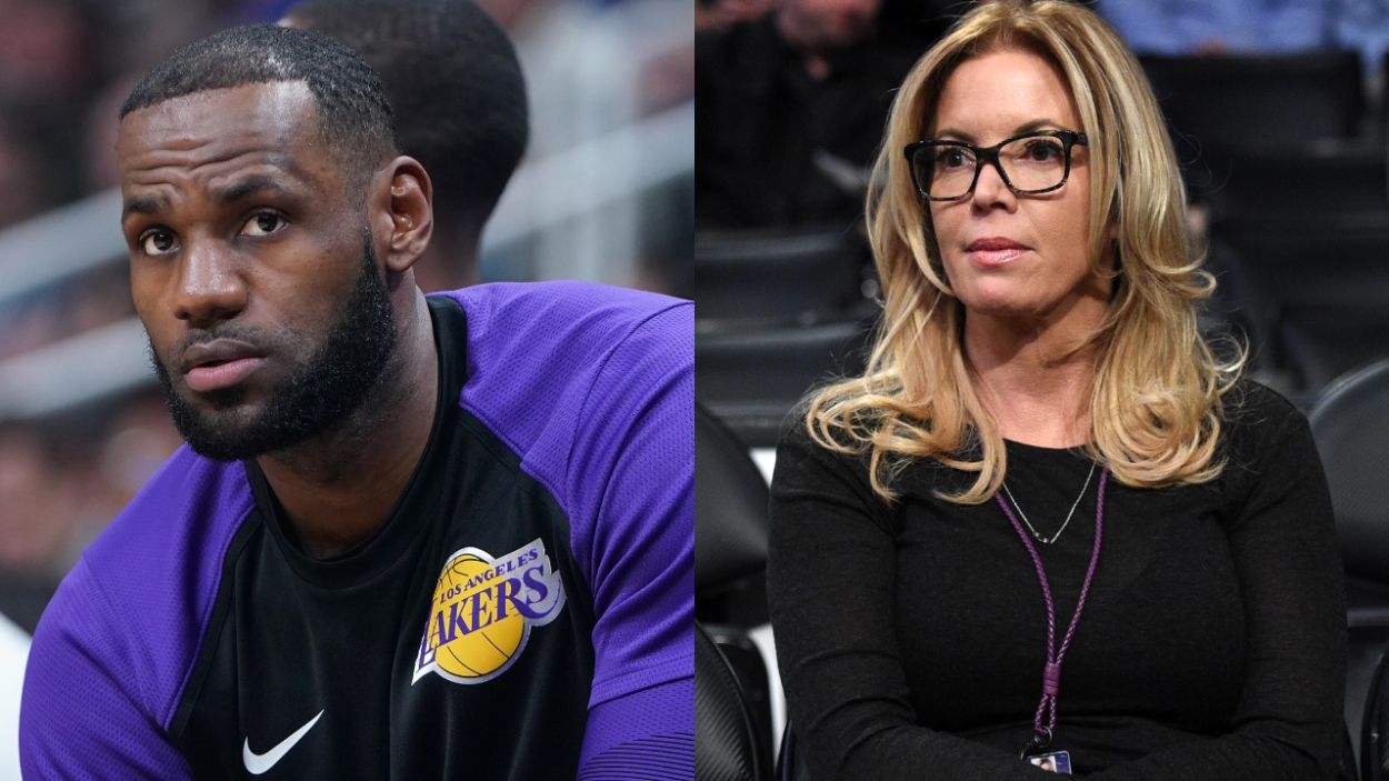 Lakers superstar LeBron James and the team's owner Jeanie Buss.