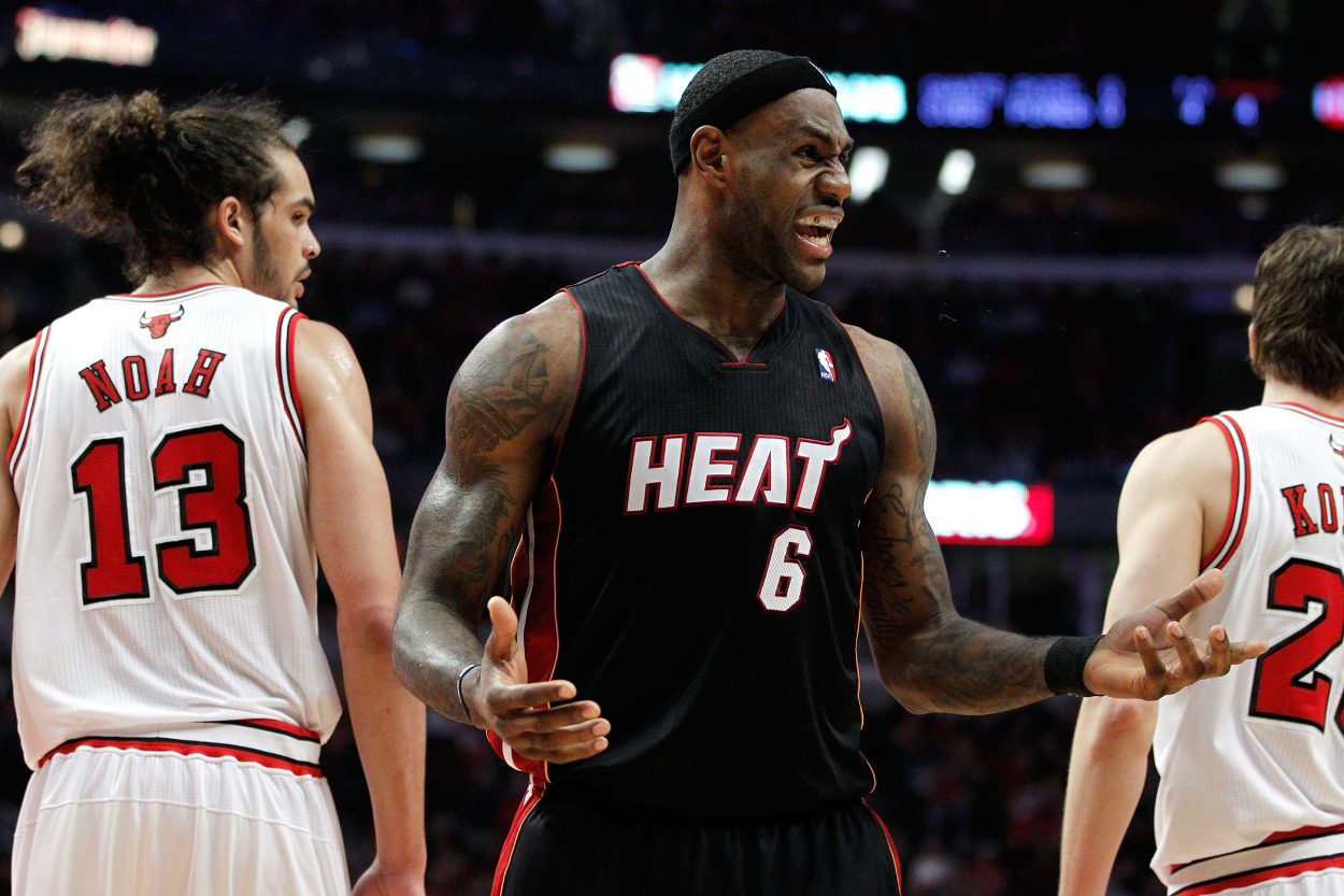 NBA superstar LeBron James against the Chicago Bulls in the 2011 Eastern Conference Finals.