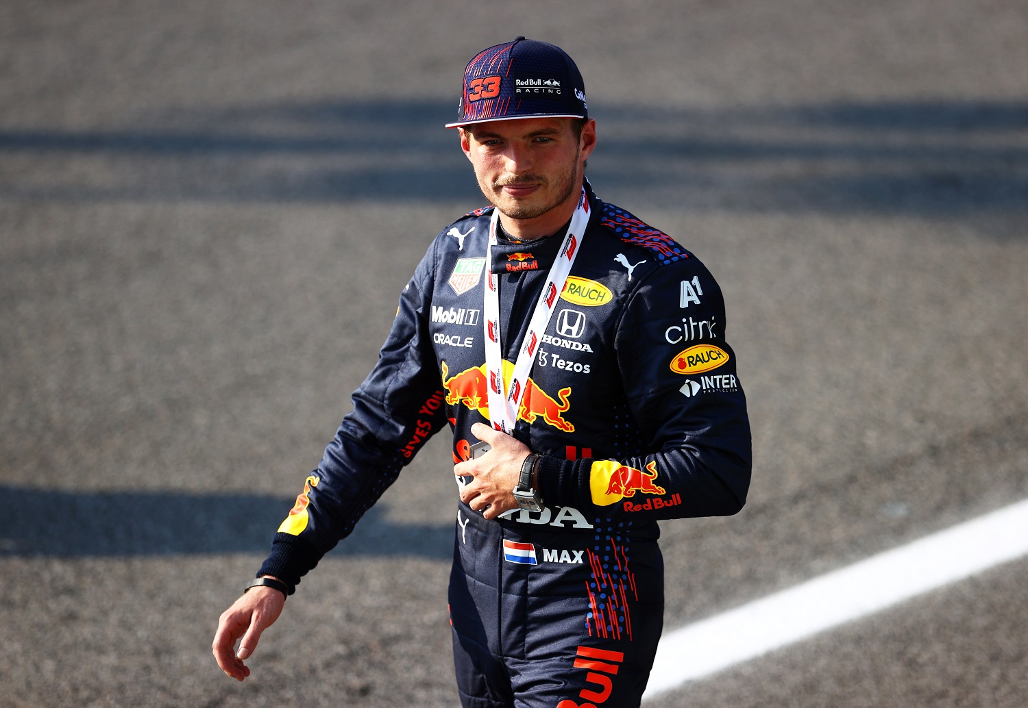 Max Verstappen of Netherlands and Red Bull Racing ahead of the Formula 1 Italian Grand Prix at Autodromo di Monza on Sept. 11, 2021.