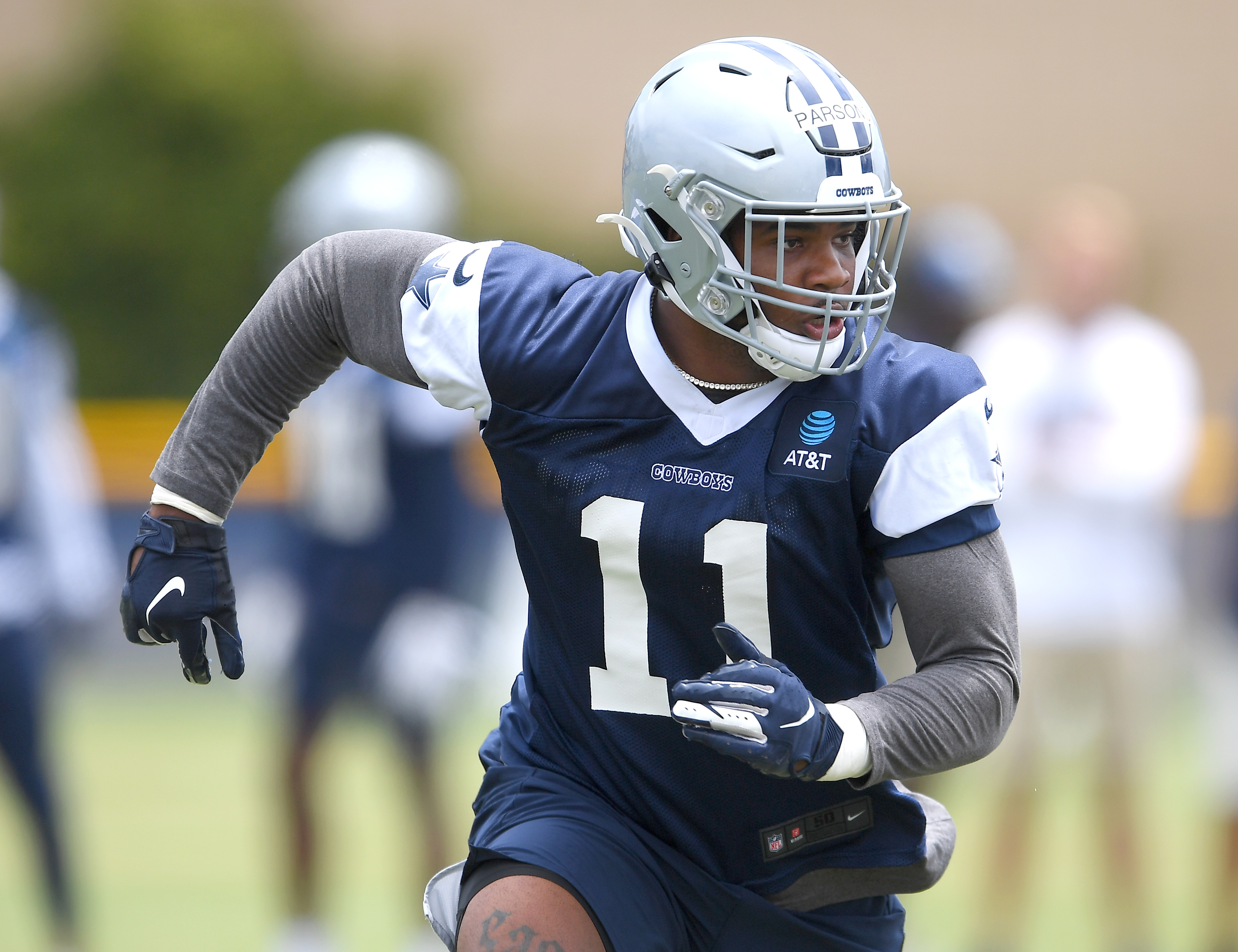 Dallas Cowboys linebacker Micah Parsons in action during training camp