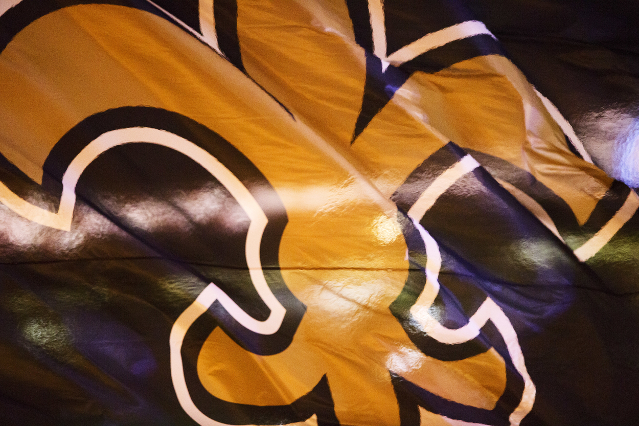 A New Orleans Saints flag in 2016.