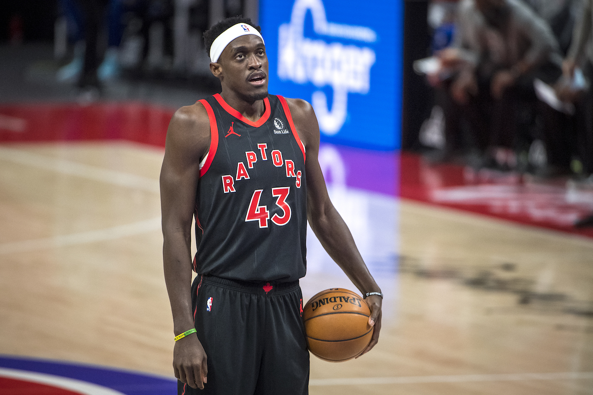 Pascal Siakam of the Toronto Raptors looks to shoot a free throw