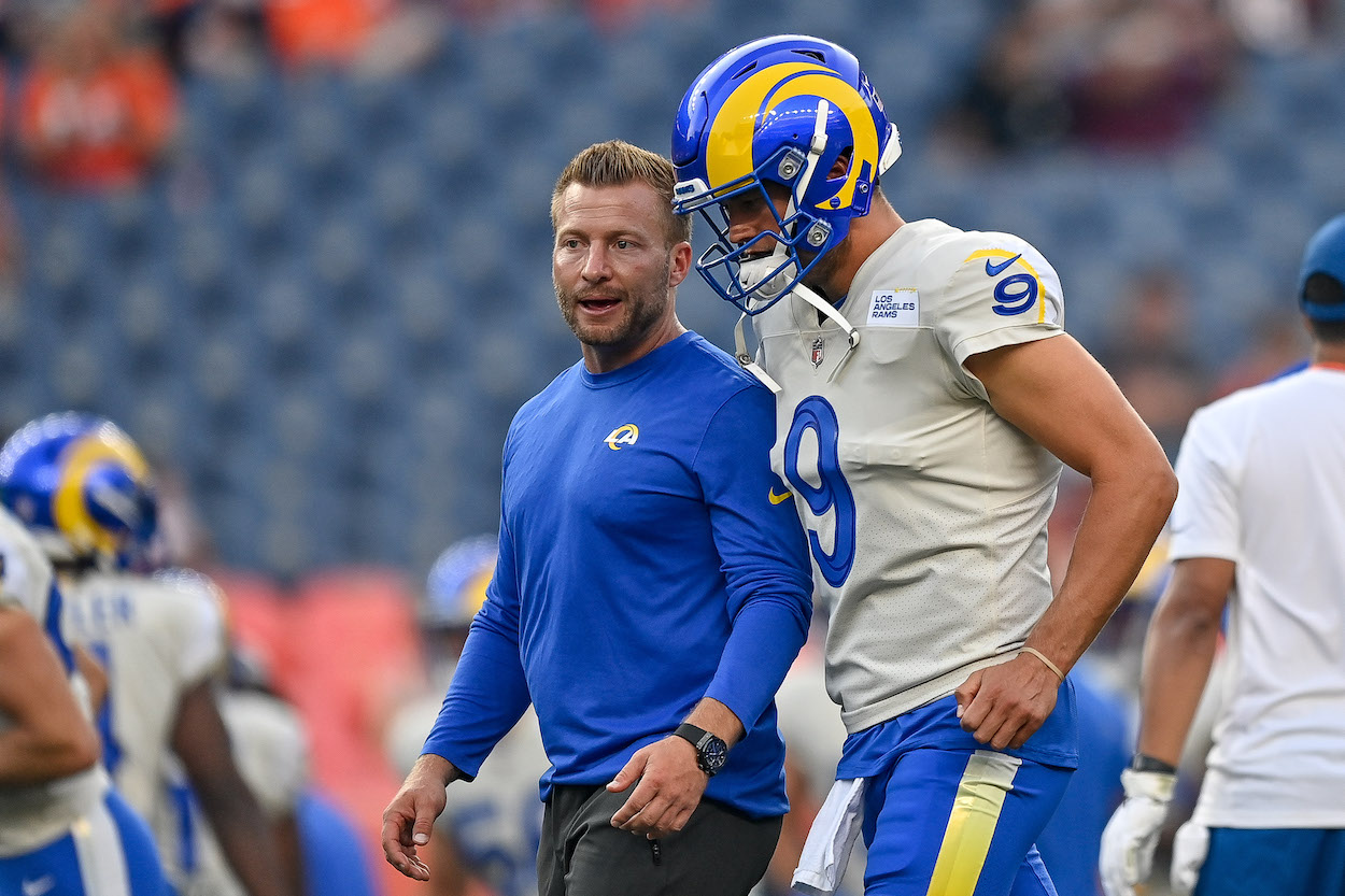 Matthews Stafford and Sean McVay of the Los Angeles Rams.