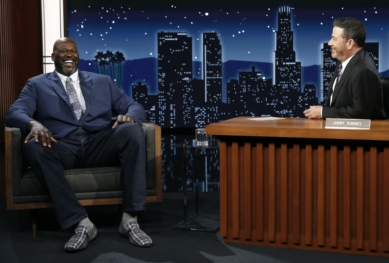 Shaquille O'Neal told Jimmy Kimmel a hilarious story about ripping five urinals off the wall.