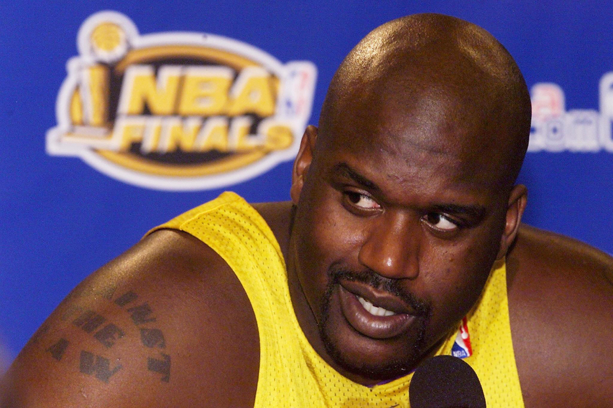 NBA legend Shaquille O'Neal in 2001. Shaq won three championships during his days on the Los Angeles Lakers and was as dominant as they come.