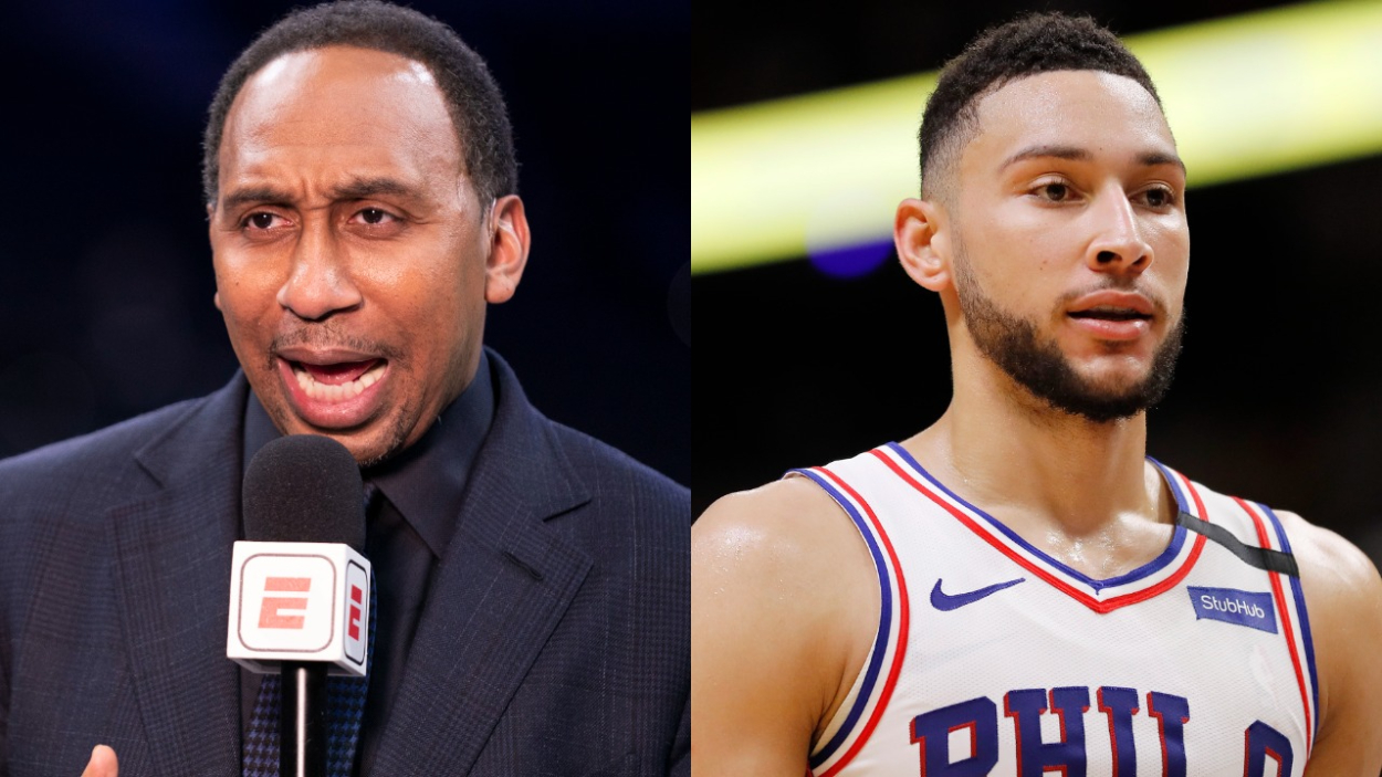 ESPN analyst Stephen A. Smith and Philadelphia 76ers star Ben Simmons.