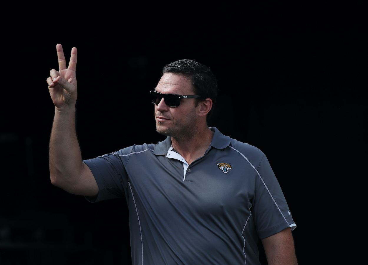 Former Jacksonville Jaguars player Tony Boselli, who doesn't like the NFL's new taunting rules, walks to the field prior to the start of their game against the Los Angeles Chargers at EverBank Field on November 12, 2017 in Jacksonville, Florida.