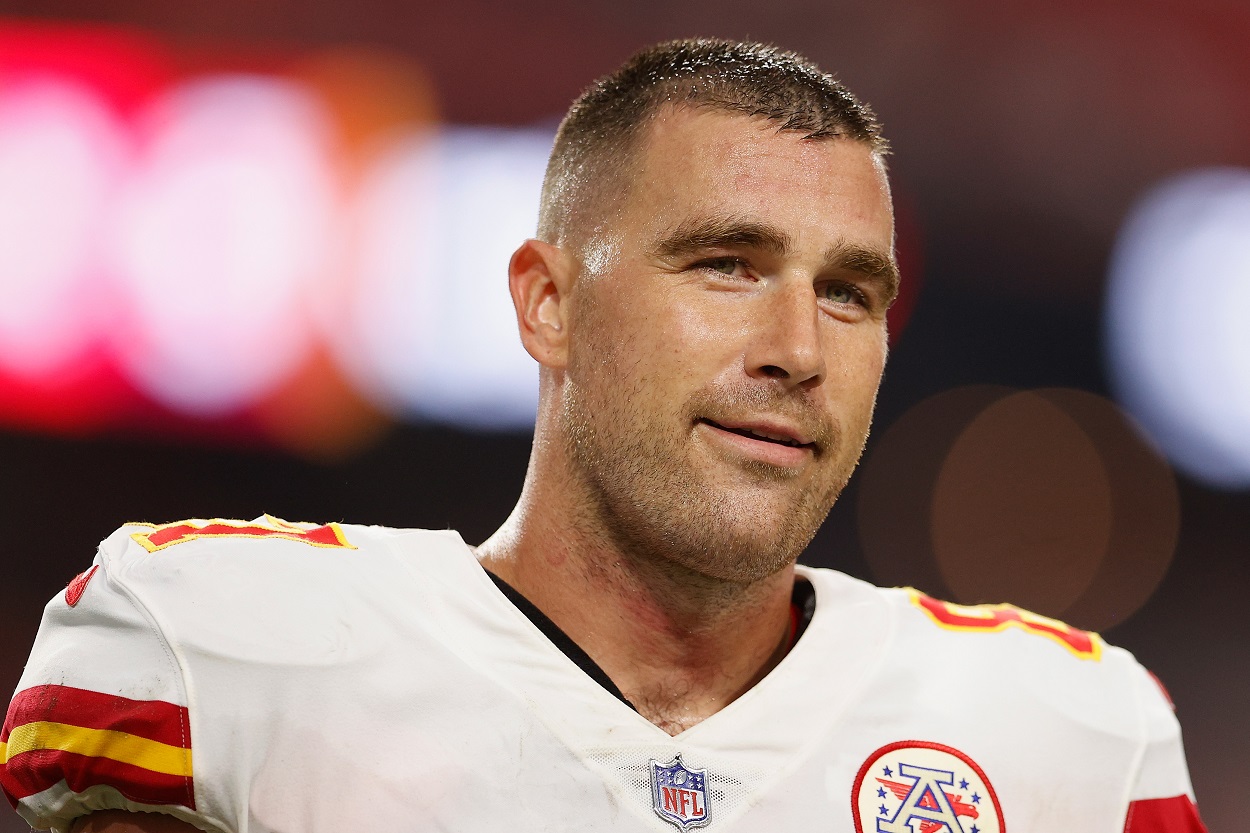 Travis Kelce during a Kansas City Chiefs vs. Arizona Cardinals showdown in the 2021 NFL preseason