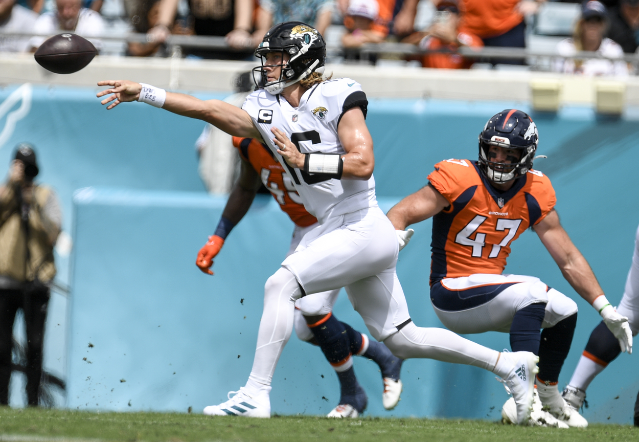 Jacksonville Jaguars quarterback Trevor Lawrence in 2021.