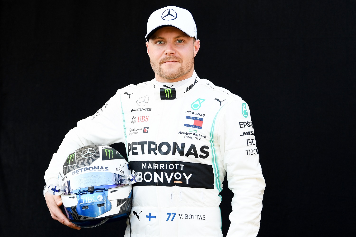 Valtteri Bottas of Finland and Mercedes-AMG Petronas Motorsport poses for a portrait ahead of the Australian Formula 1 Grand Prix at Albert Park on March 14, 2019.