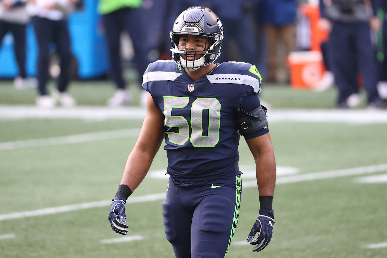 K.J. Wright on the field during a Seahawks game
