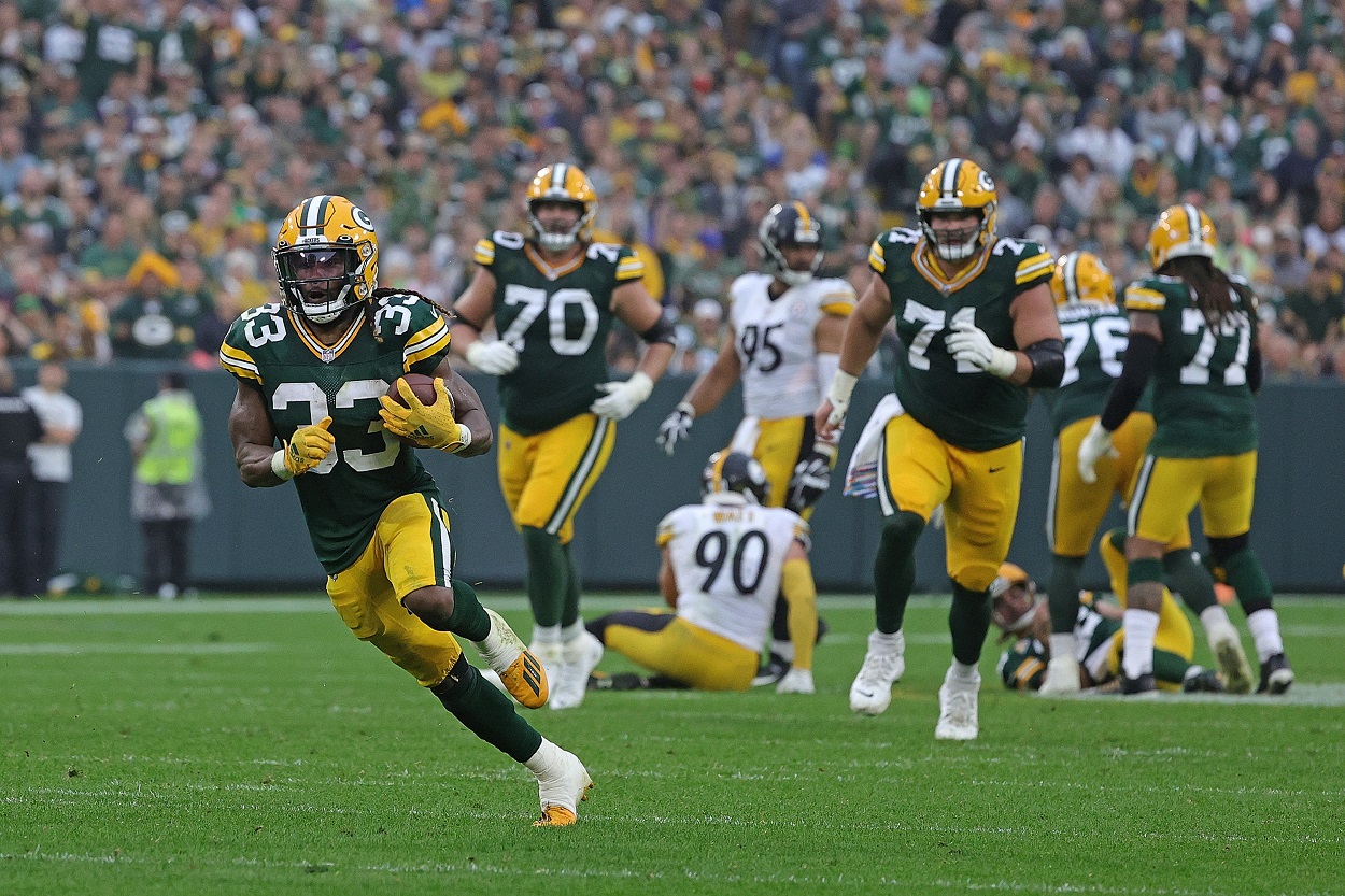 Green Bay Packers running back Aaron Jones
