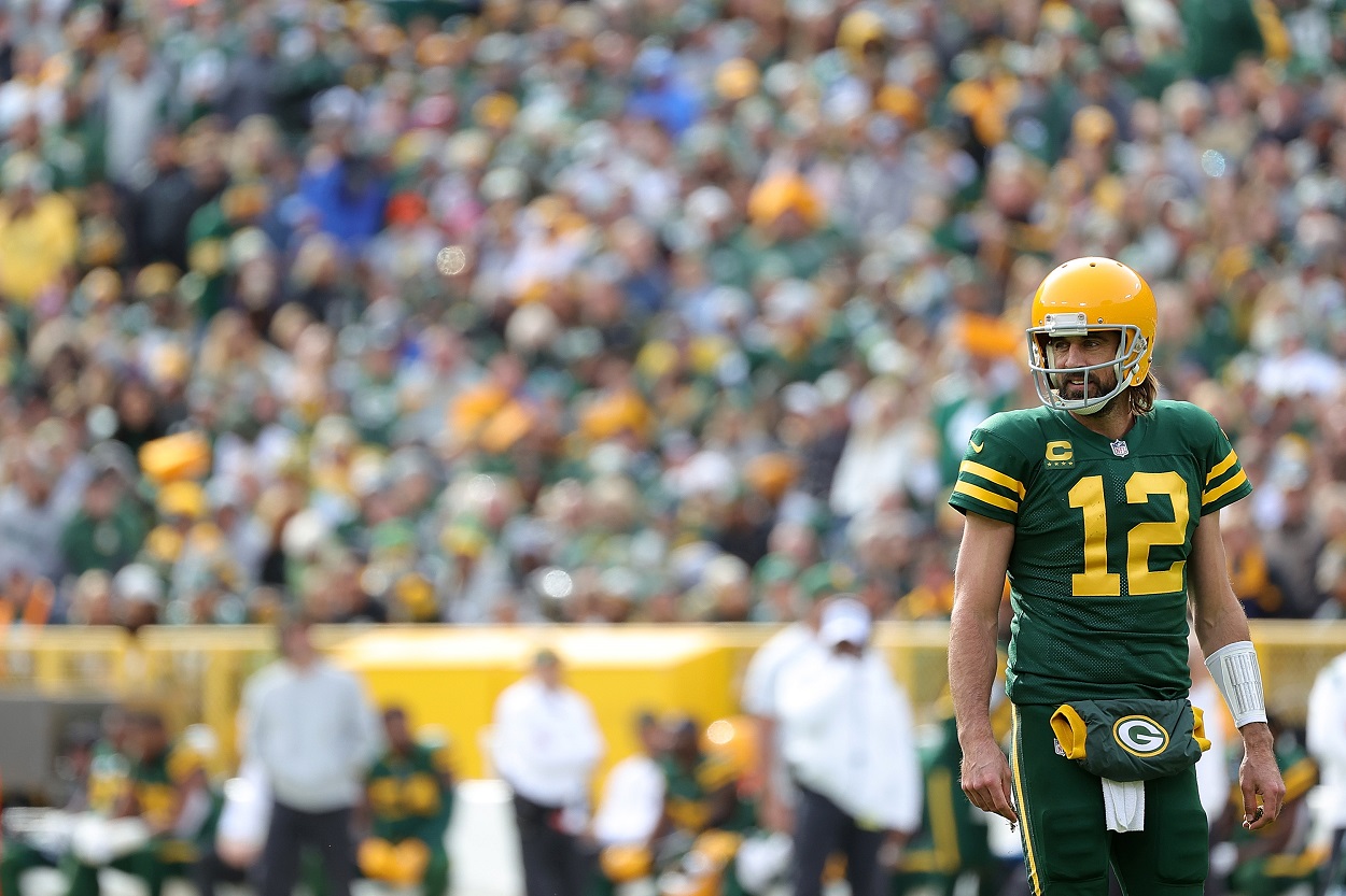 Aaron Rodgers observes Lambeau Field