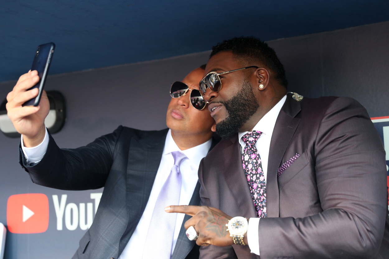 Fox Sports teammates Alex Rodriguez and David Ortiz in 2018.