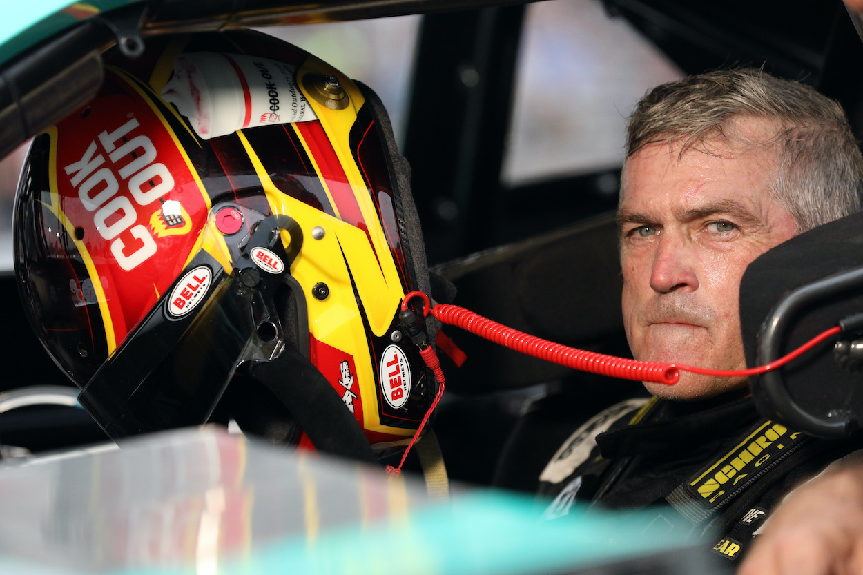 Bobby Labonte sits in car before race