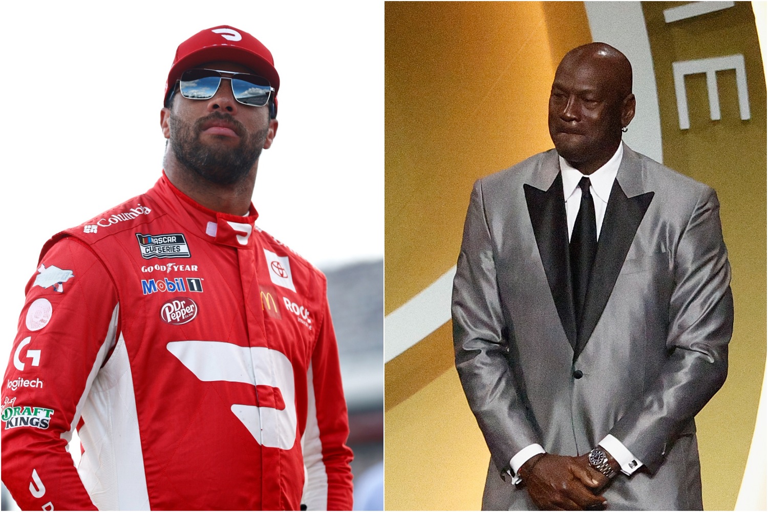 Fifth-year NSACAR Cup Series driver Bubba Wallace and 23XI Racing owner Michael Jordan. | Getty Images