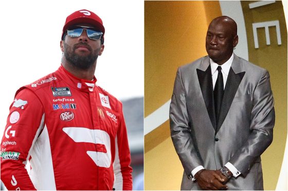 Fifth-year NSACAR Cup Series driver Bubba Wallace and 23XI Racing owner Michael Jordan.