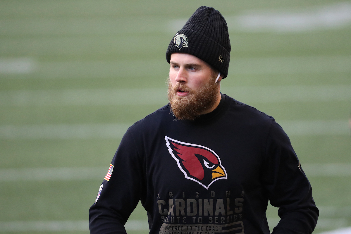 Chris Streveler of the Arizona Cardinals looks on before a game