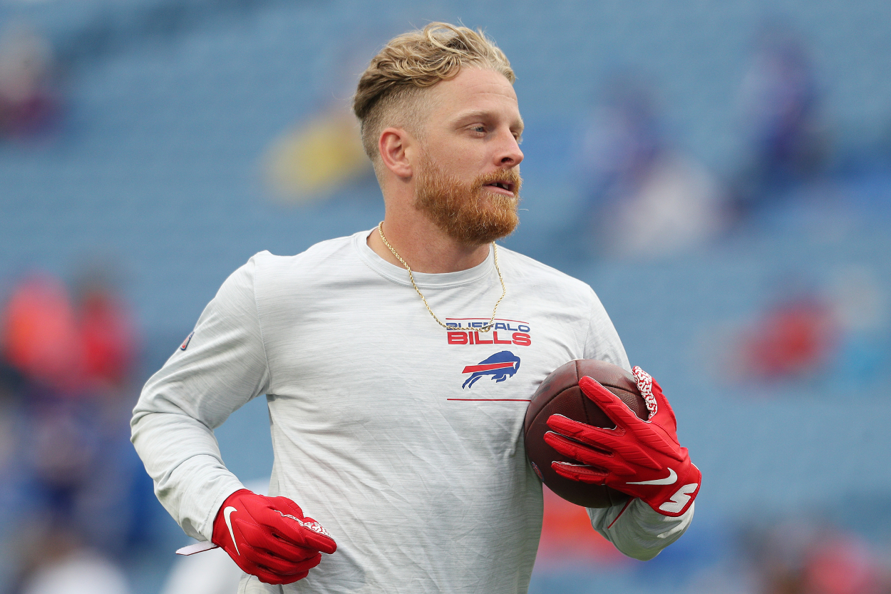 Buffalo Bills wide receiver Cole Beasley before a game against the Houston Texans in 2021.