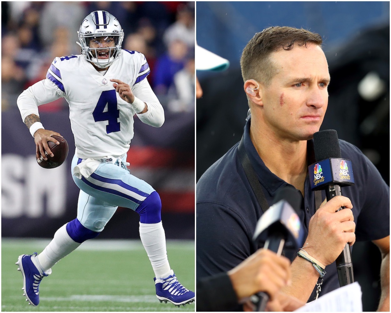 Dallas Cowboys QB Dak Prescott and Drew Brees.