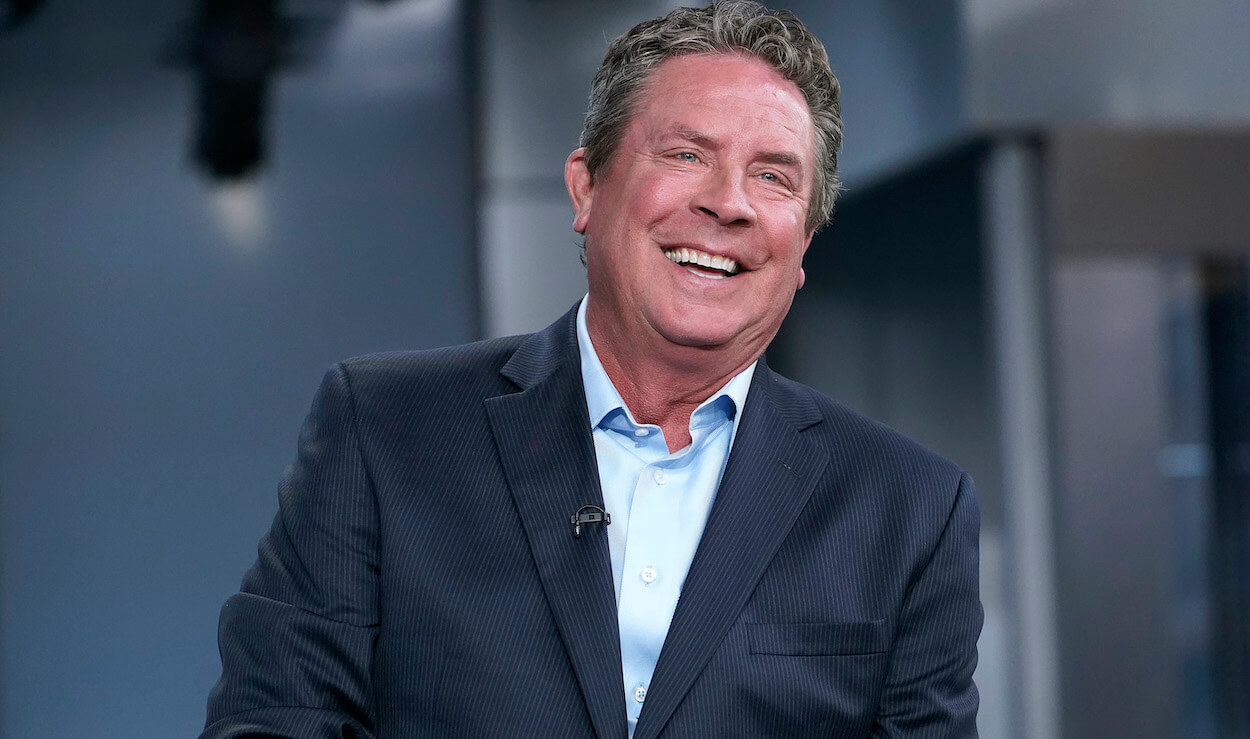 Dan Marino laughs on the set of "FOX and Friends."