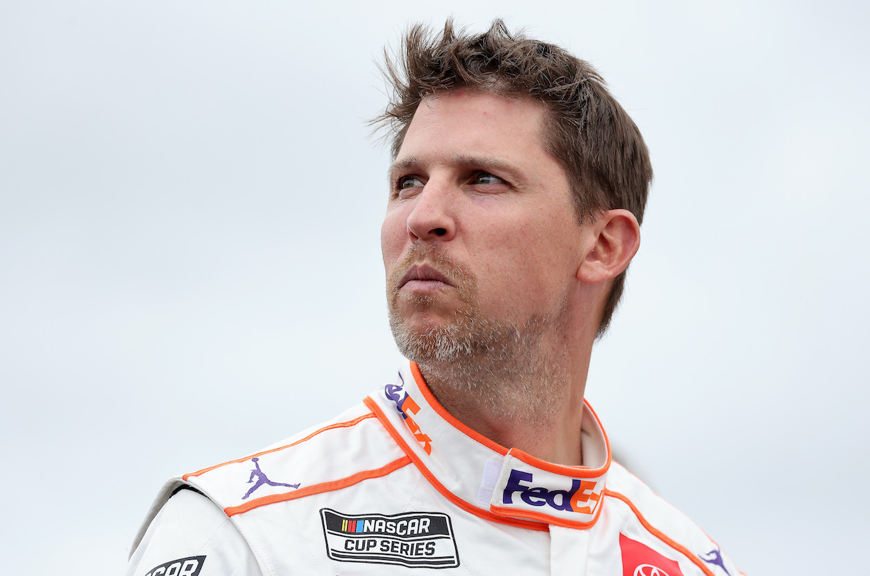 Denny Hamlin waits on grid