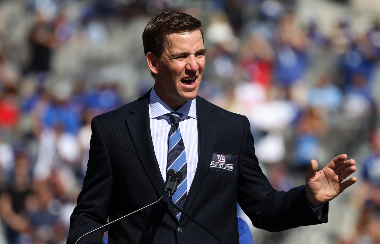 New York Giants legend and 'Manningcast' co-host Eli Manning in 2021.
