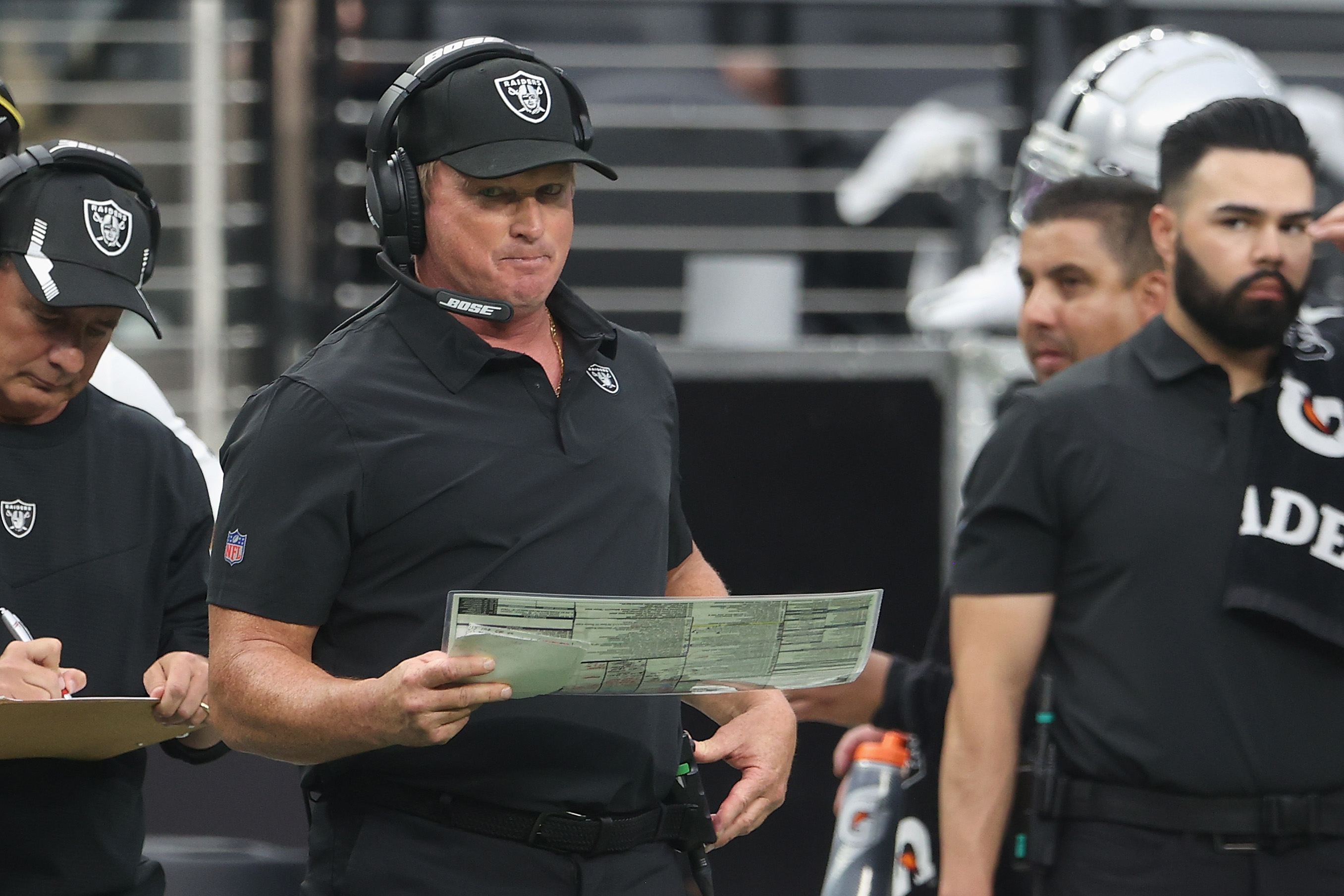 Raiders head coach Jon Gruden during the 2021 season.
