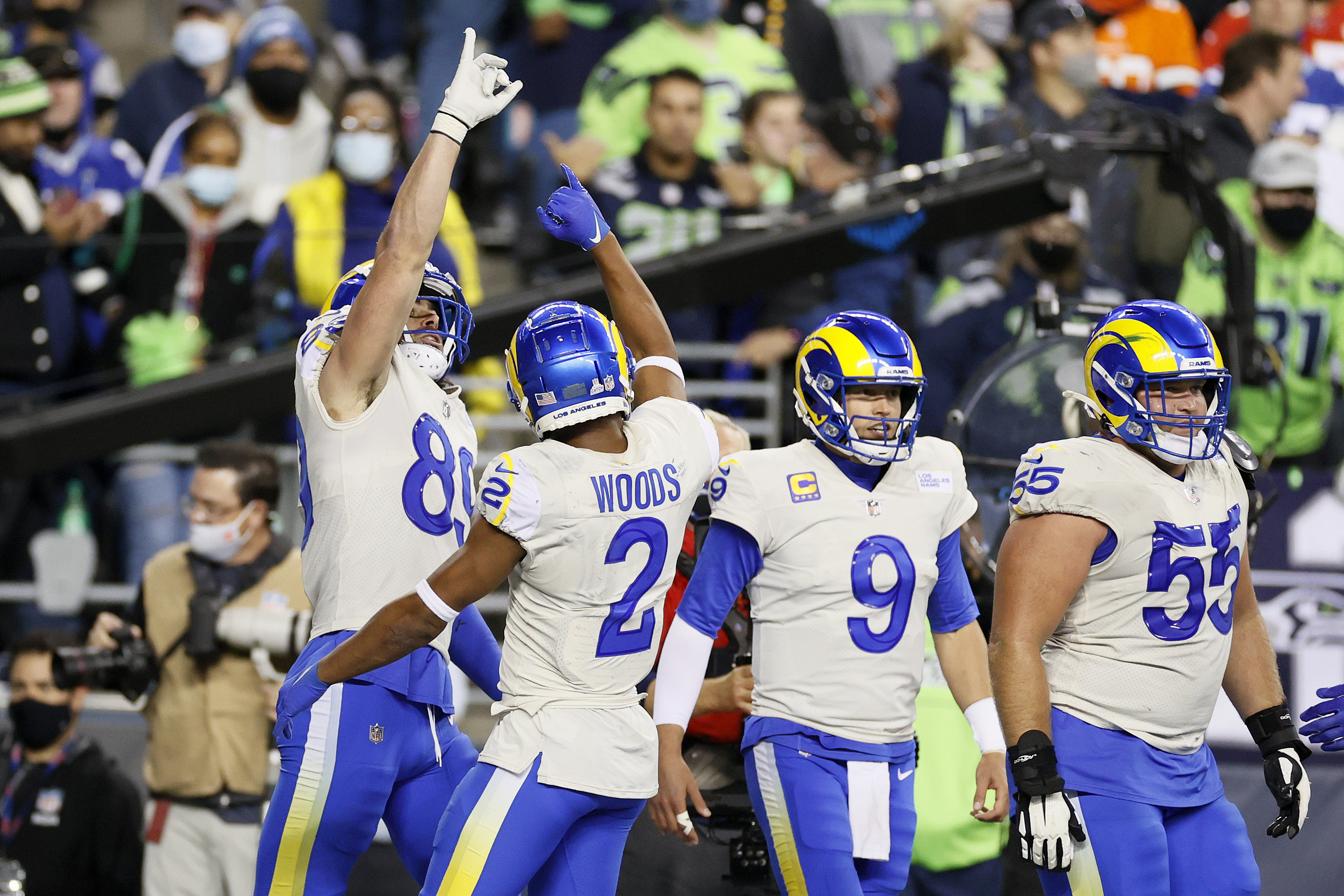 Robert Woods and Matthew Stafford when the Rams played the Seahawks in October 2021.