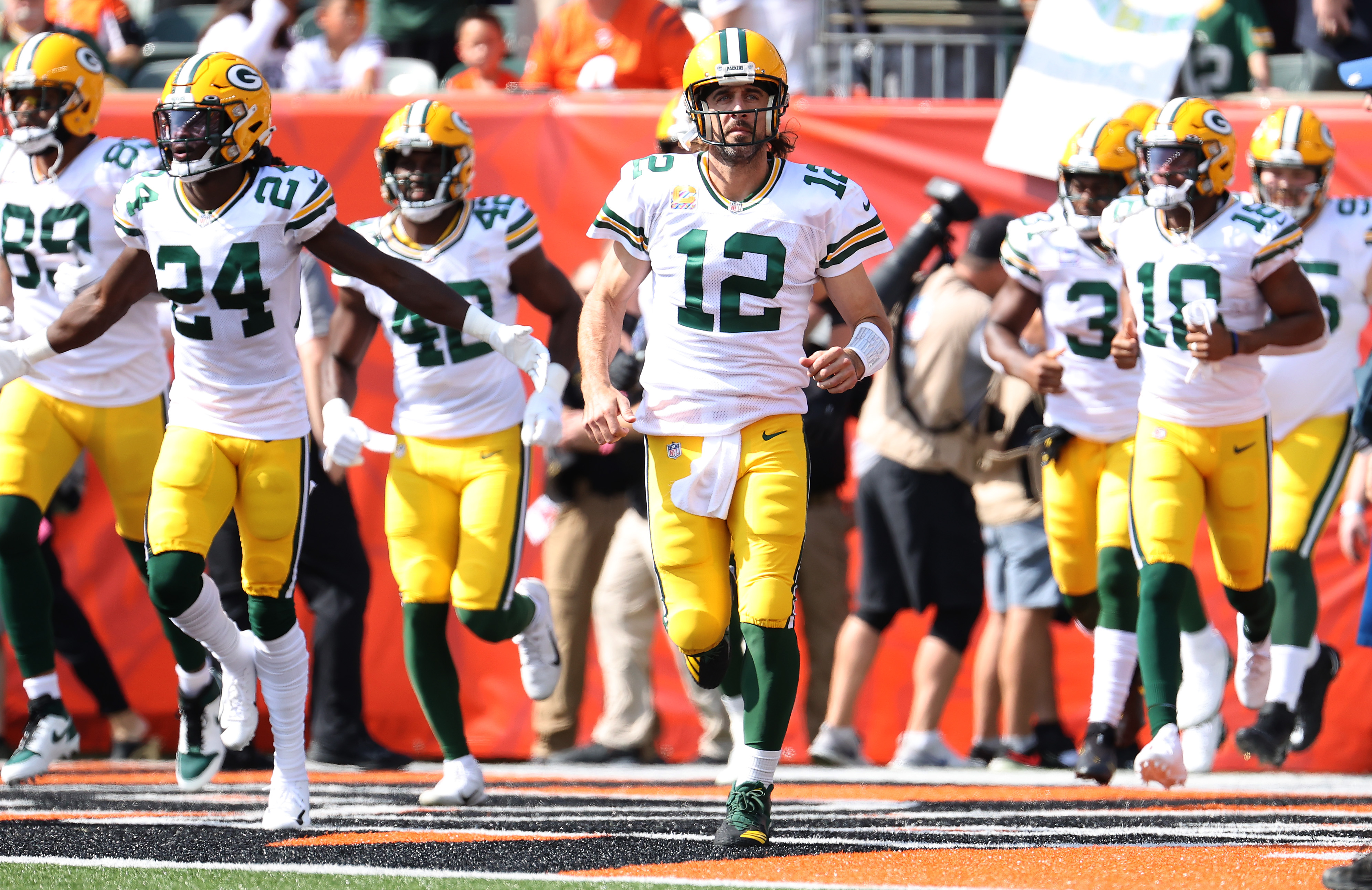 Aaron Rodgers against the Bengals in October 2021.