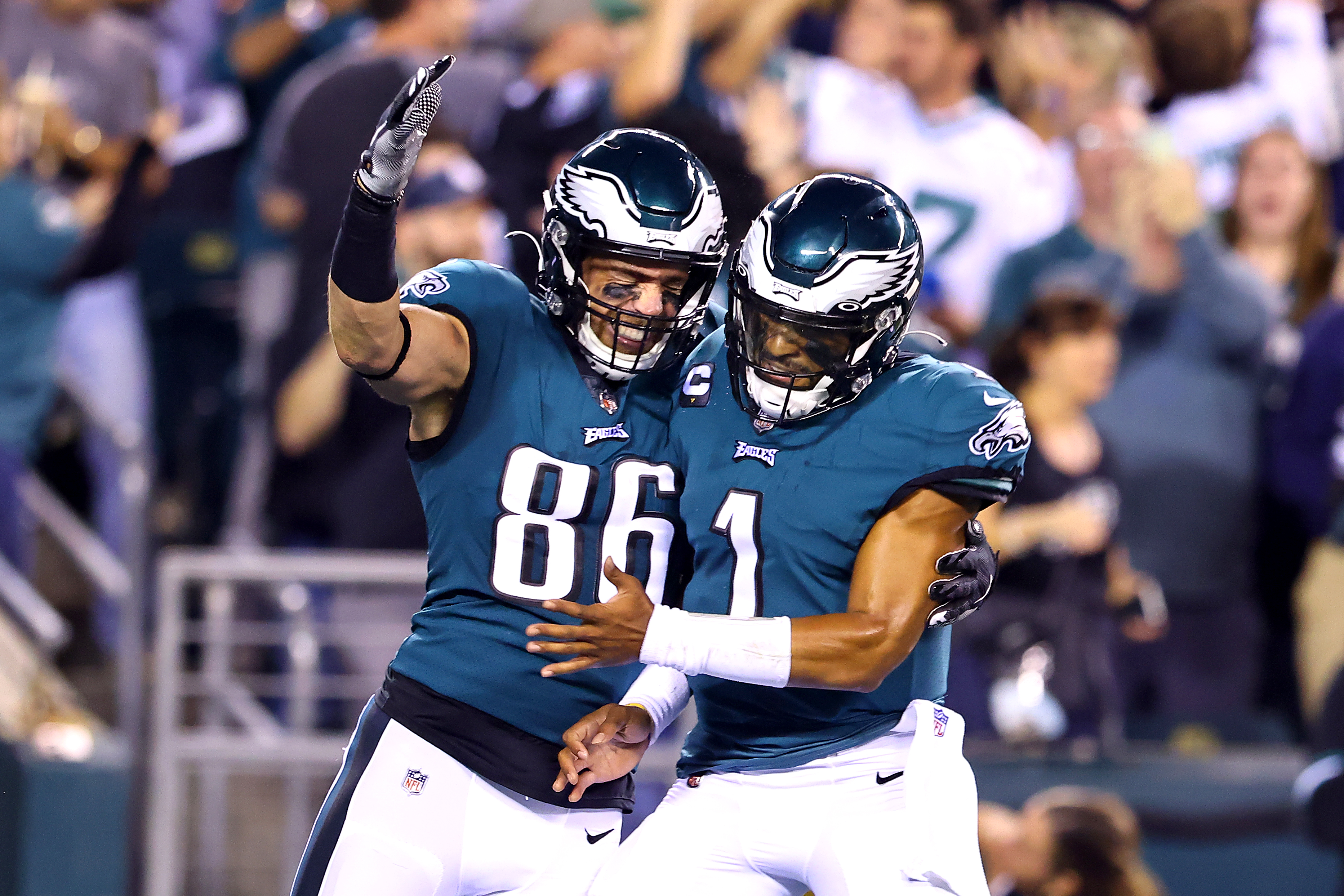 The Eagles traded Zach Ertz to the Cardinals and here he is celebrating a touchdown in October.
