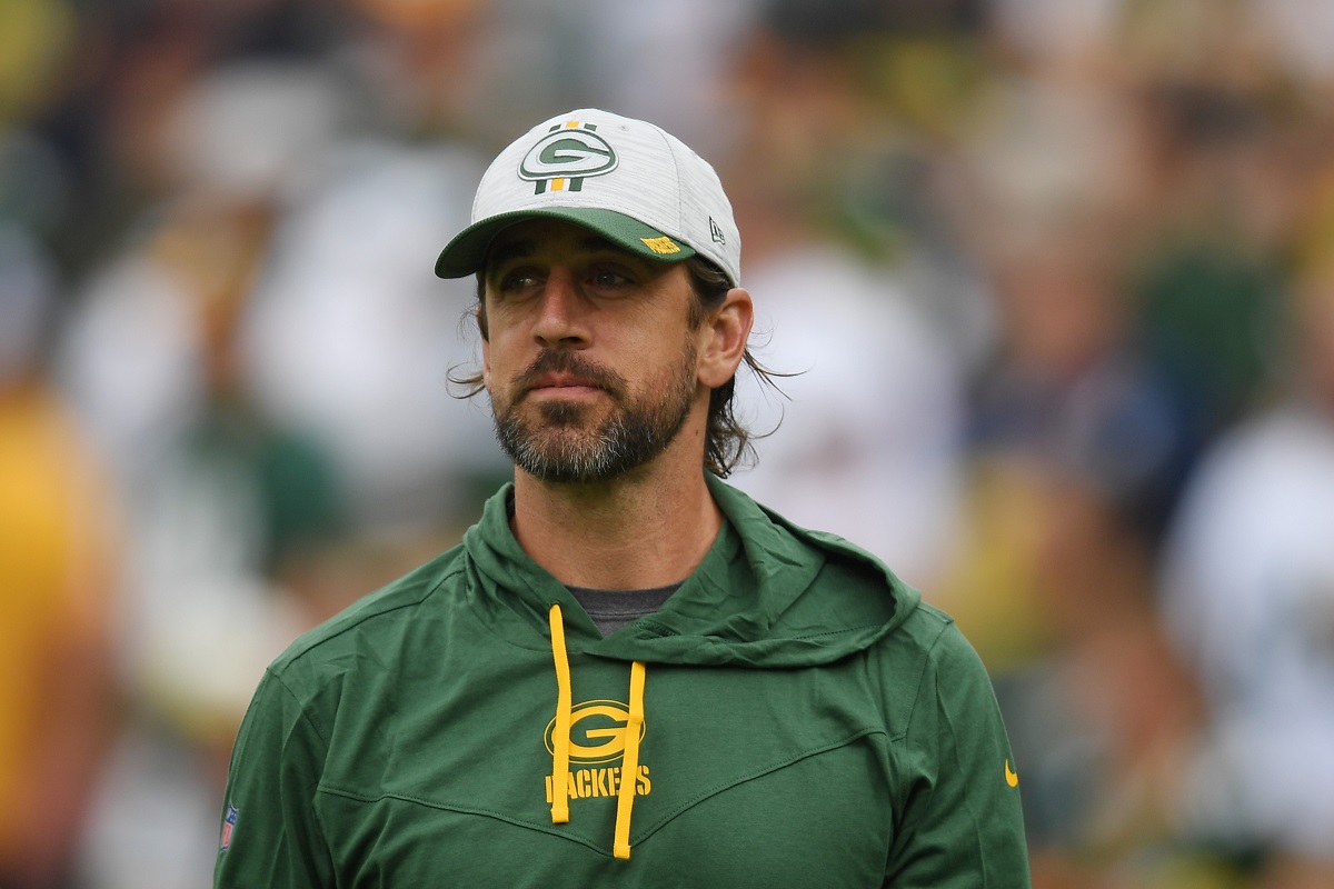Green Bay Packers quarterback Aaron Rodgers surveys the field in October of 2021