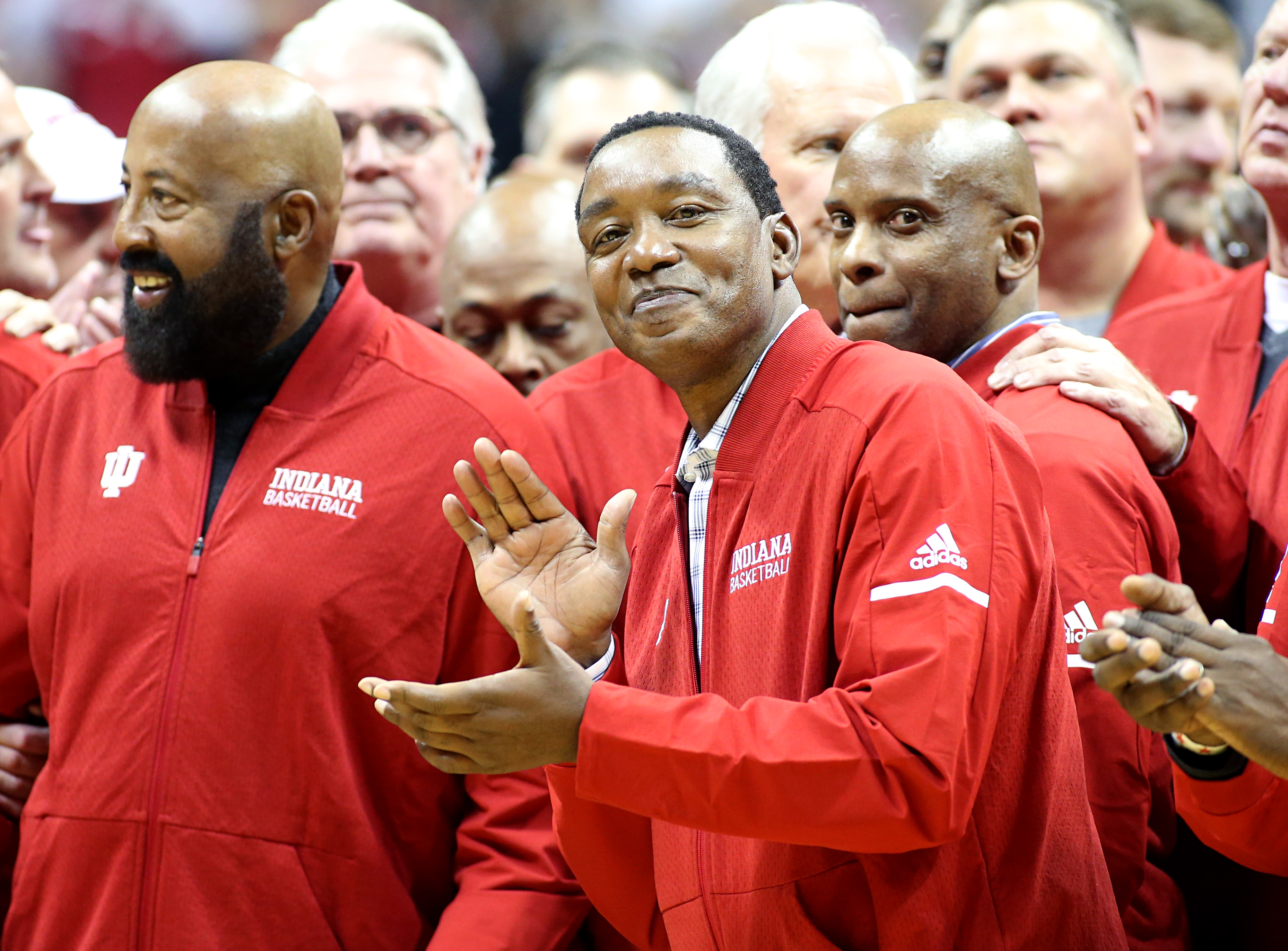 Isiah Thomas on the court at his alma mater, Indiana