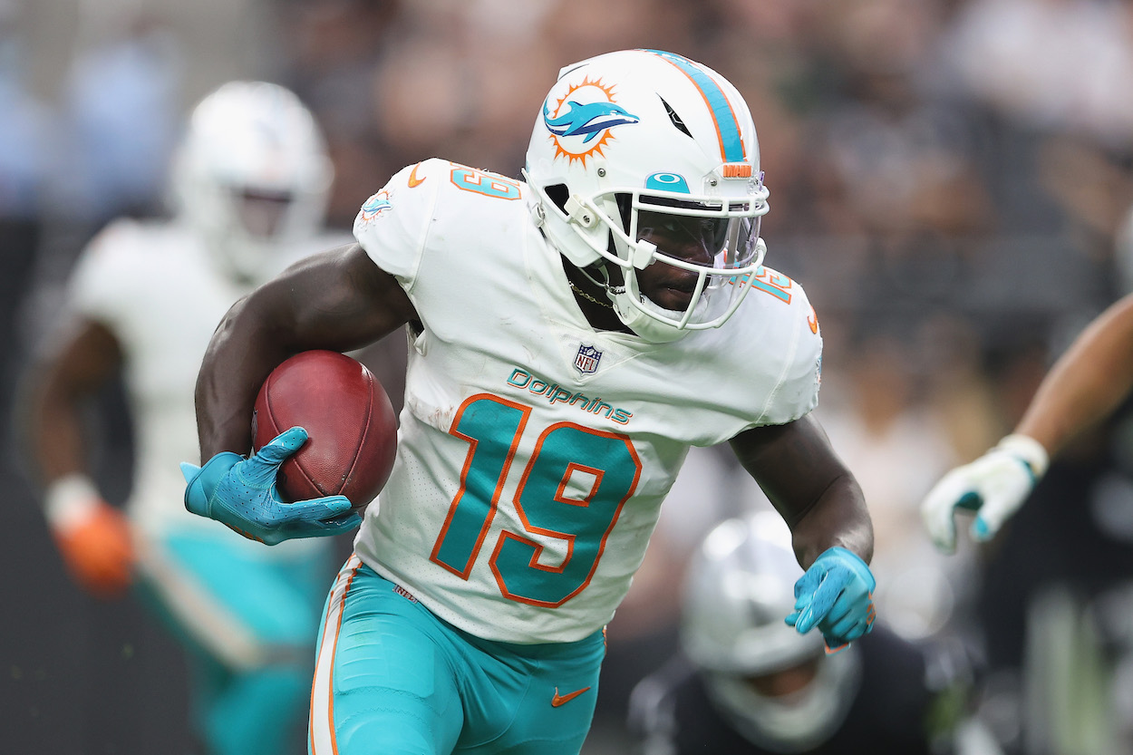 New Bears WR Jakeem Grant playing for the Dolphins.