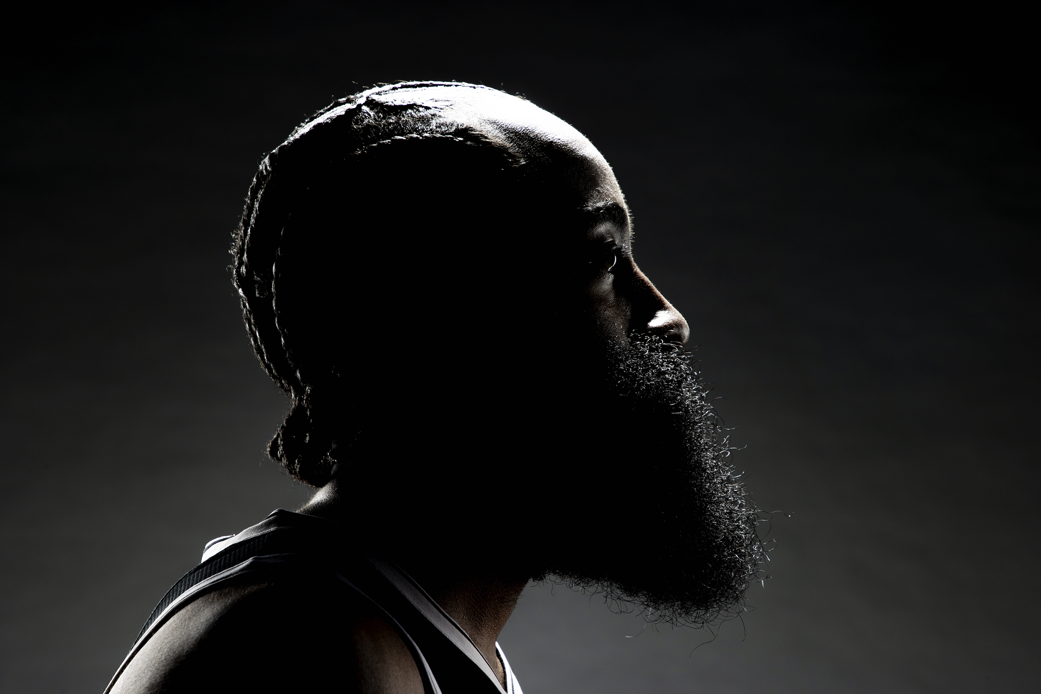 James Harden poses at Brooklyn Nets Media Day