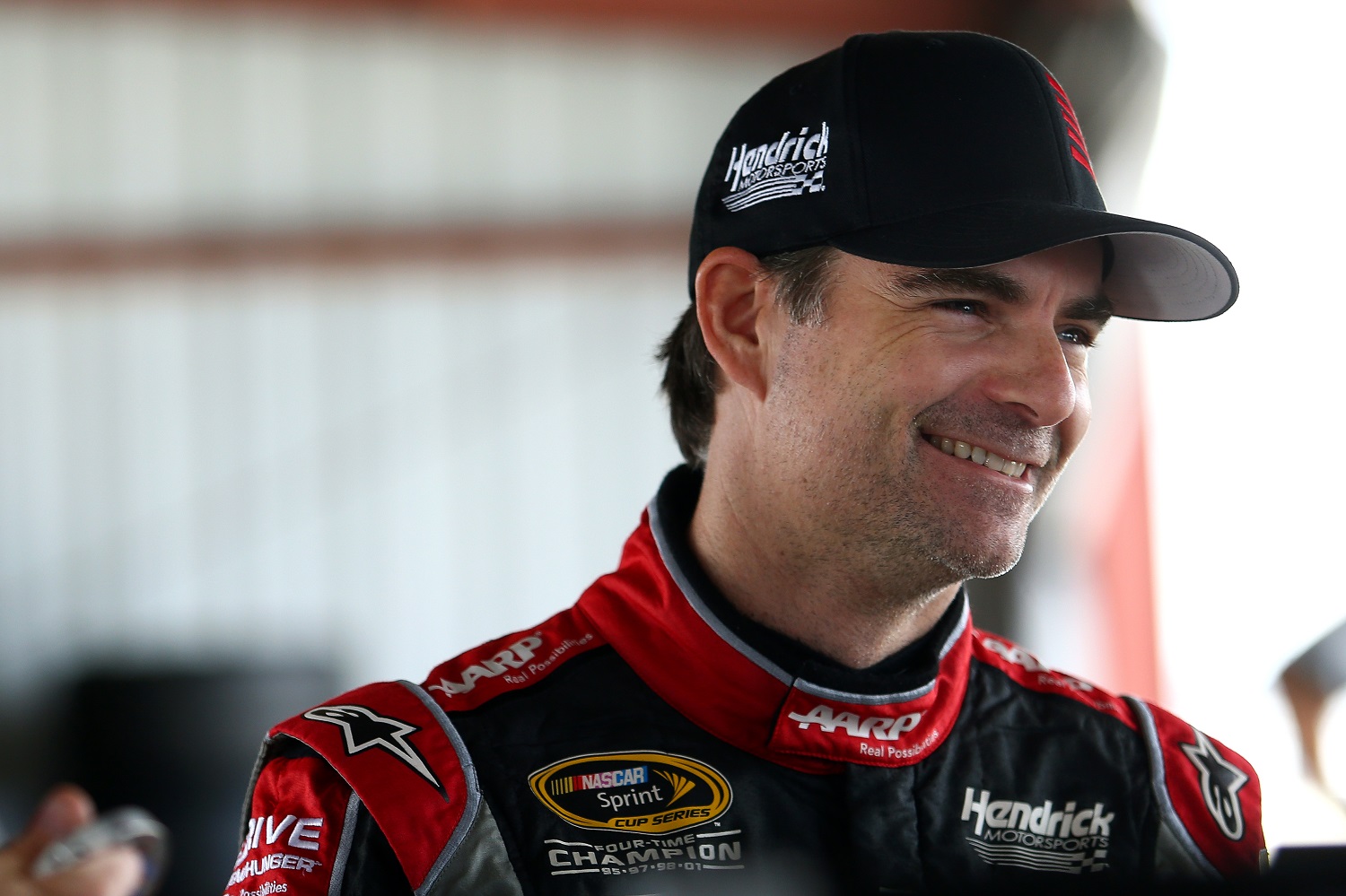 Jeff Gordon looks on during NASCAR testing at Richmond International Raceway on June 17, 2015.