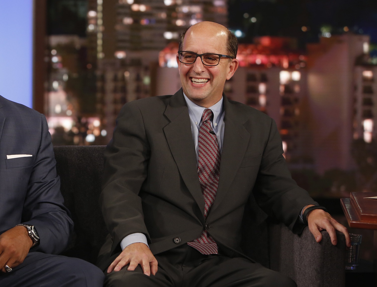 ESPN and ABC basketball analyst Jeff Van Gundy on the set of 'Jimmy Kimmel Live.' | Randy Holmes/Disney General Entertainment Content via Getty Images