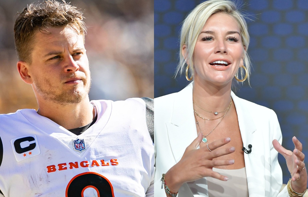 Cincinnati Bengals quarterback Joe Burrow (L) and Fox Sports' Charissa Thompson.