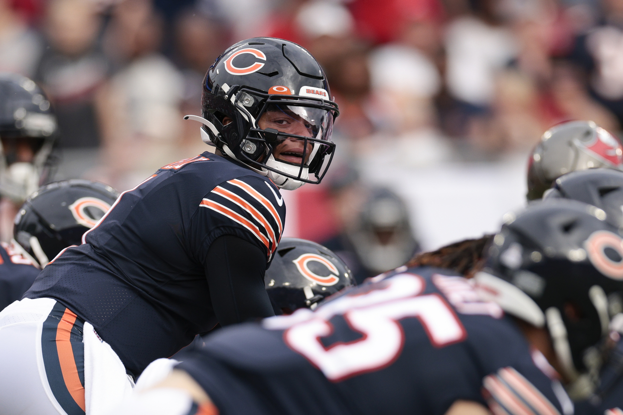 Chicago Bears quarterback Justin Fields in 2021.