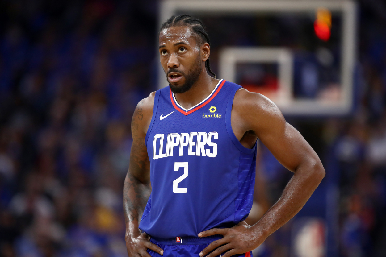 Former Toronto Raptors and current Los Angeles Clippers star Kawhi Leonard in 2019.