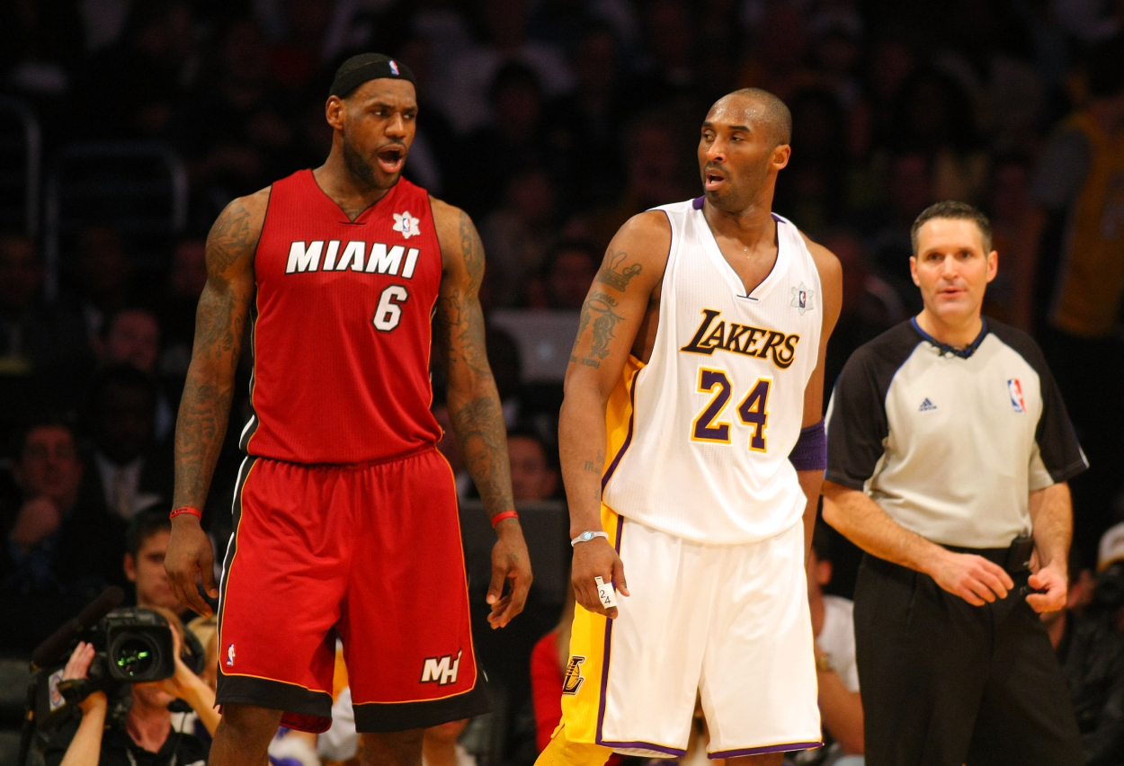 Former Miami Heat star LeBron James and Los Angeles Lakers legend Kobe Bryant.