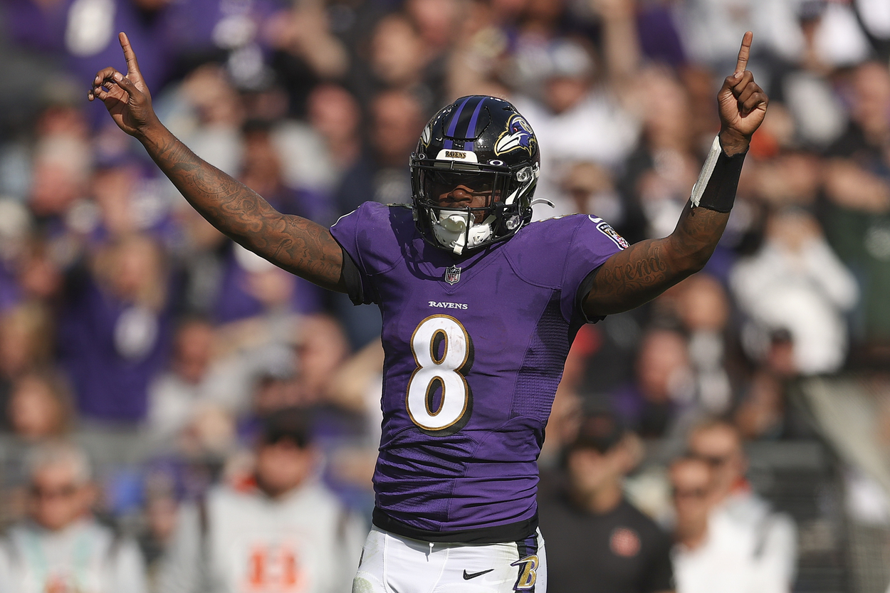 Baltimore Ravens quarterback Lamar Jackson in 2021.