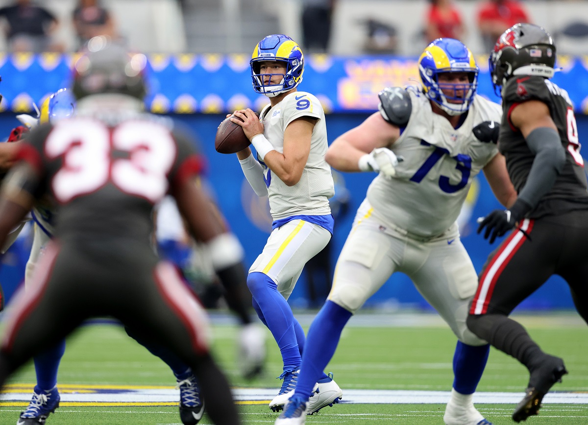 Quarterback Matthew Stafford of the Las Angeles Rams in September of 2021