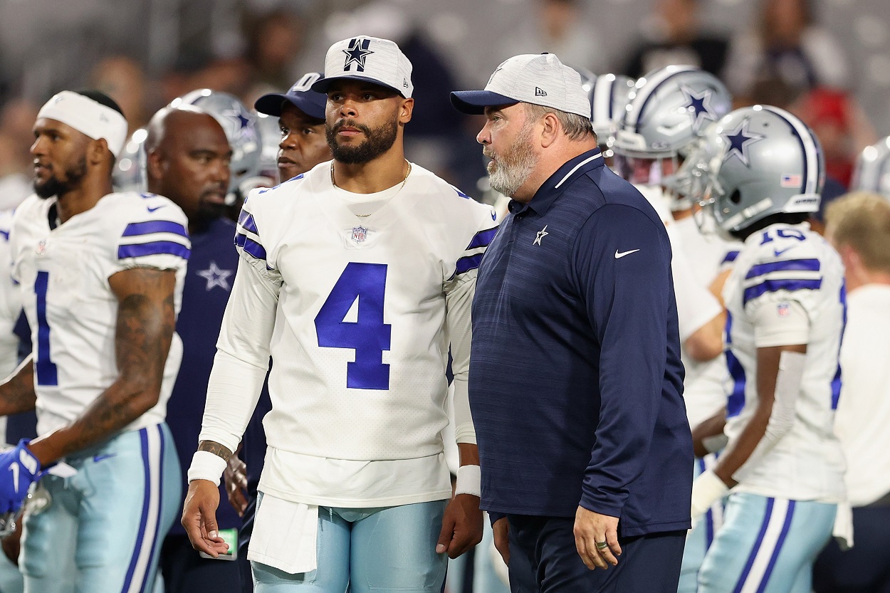 Mike McCarthy and Dak Prescott of the Dallas Cowboys