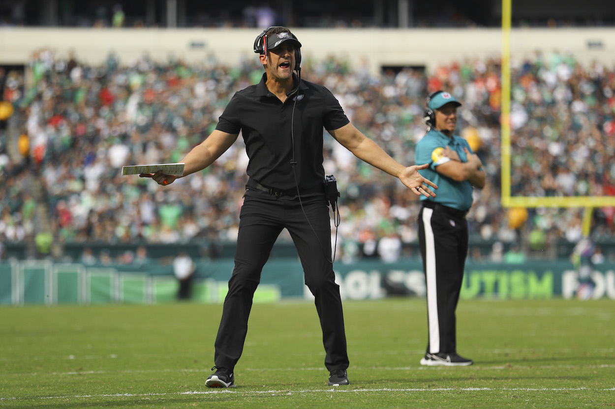 Eagles head coach Nick Sirianni during their Week 4 loss.